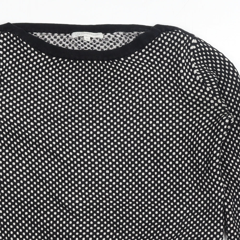 Glamorous Womens Black Roll Neck Polka Dot Cotton Pullover Jumper Size 10