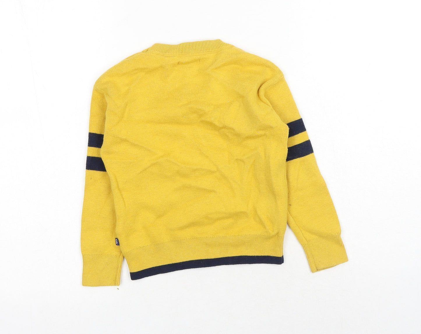 Okaidi Girls Yellow Roll Neck Cotton Pullover Jumper Size 4XL Pullover