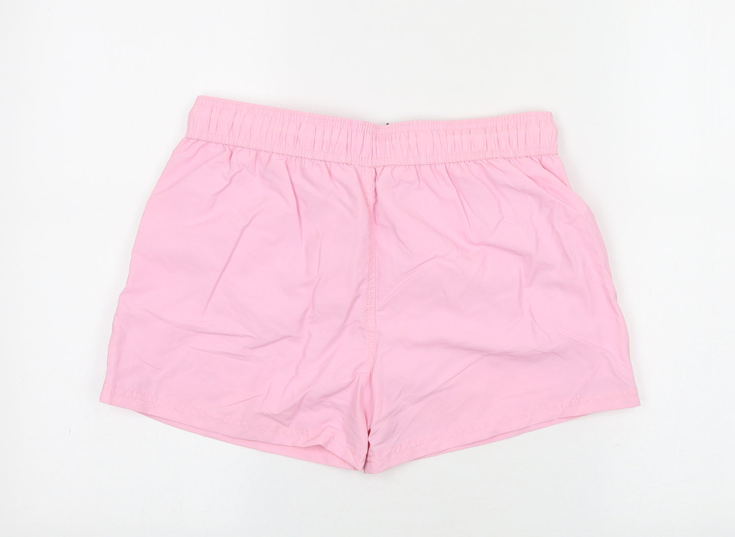 Hoooyi Mens Pink Polyester Sweat Shorts Size S Regular Tie