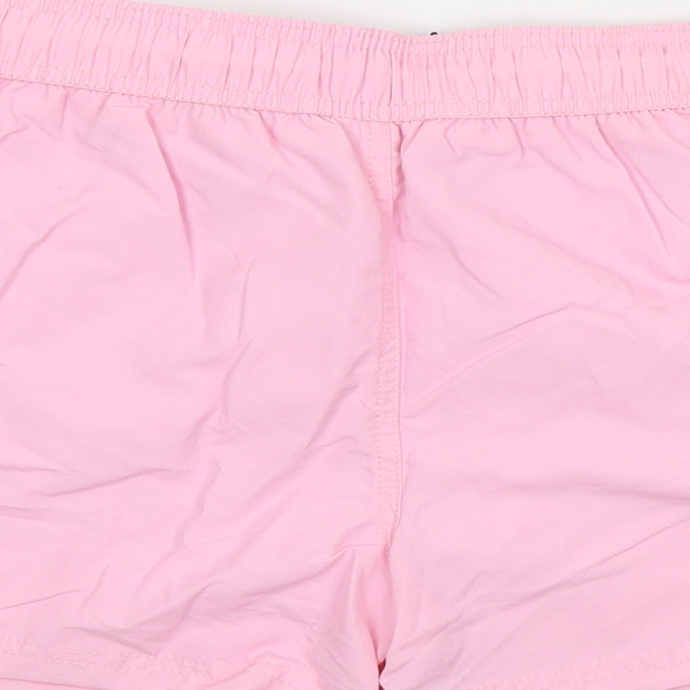 Hoooyi Mens Pink Polyester Sweat Shorts Size S Regular Tie