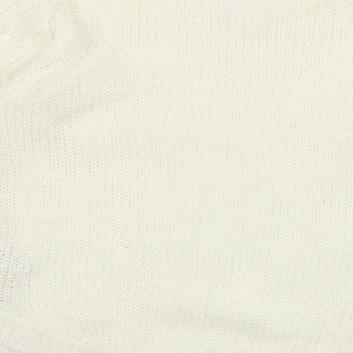 Dorothy Perkins Womens Ivory Scoop Neck Acrylic Pullover Jumper Size 12