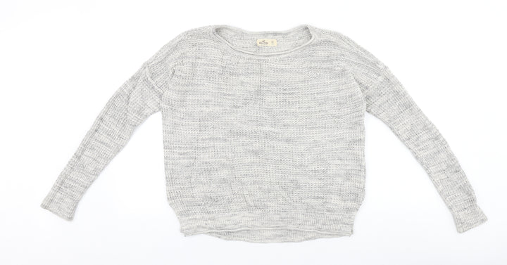 Hollister Mens Grey Round Neck Cotton Pullover Jumper Size XS