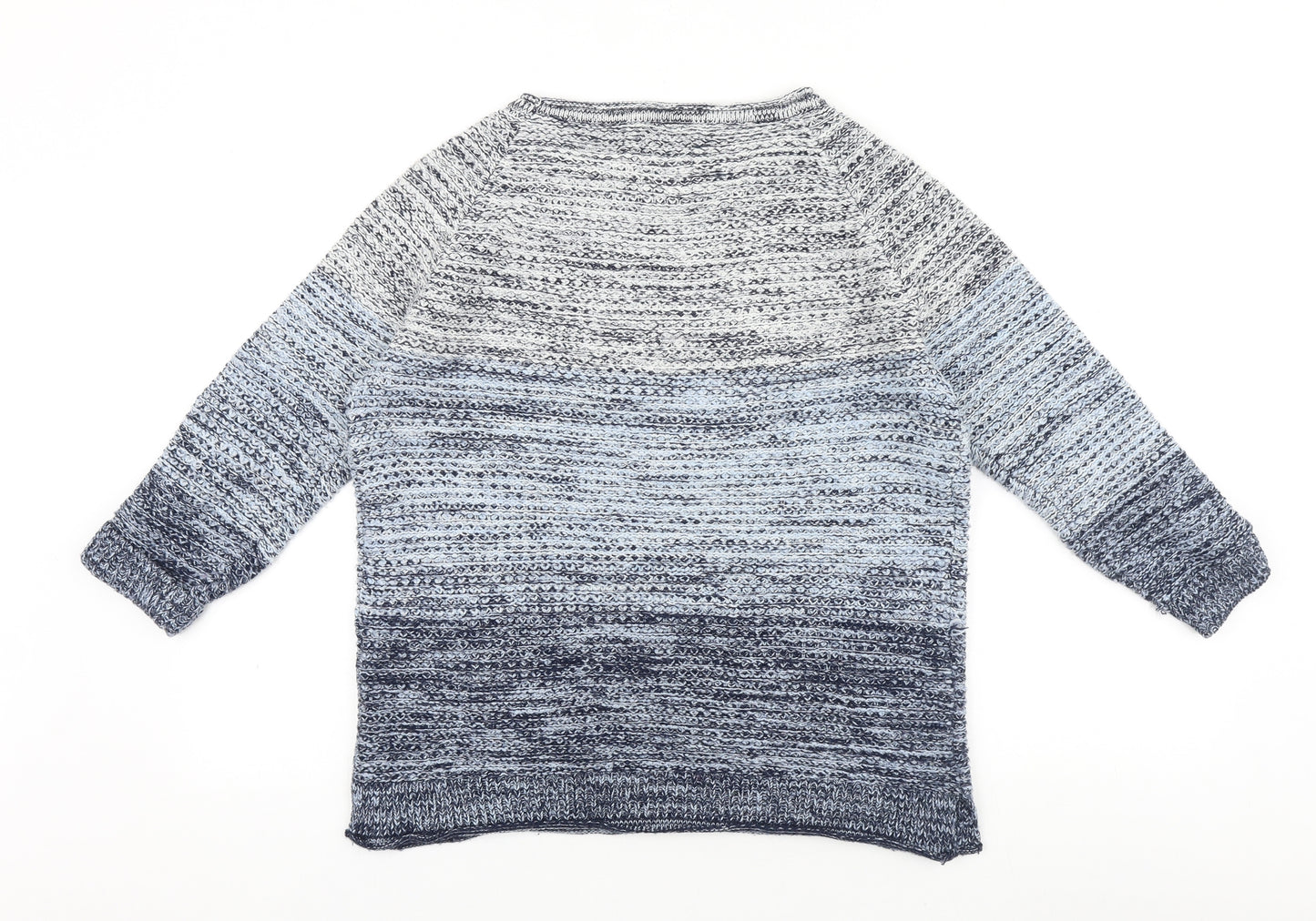 MANTARAY PRODUCTS Womens Blue Boat Neck Acrylic Pullover Jumper Size 10