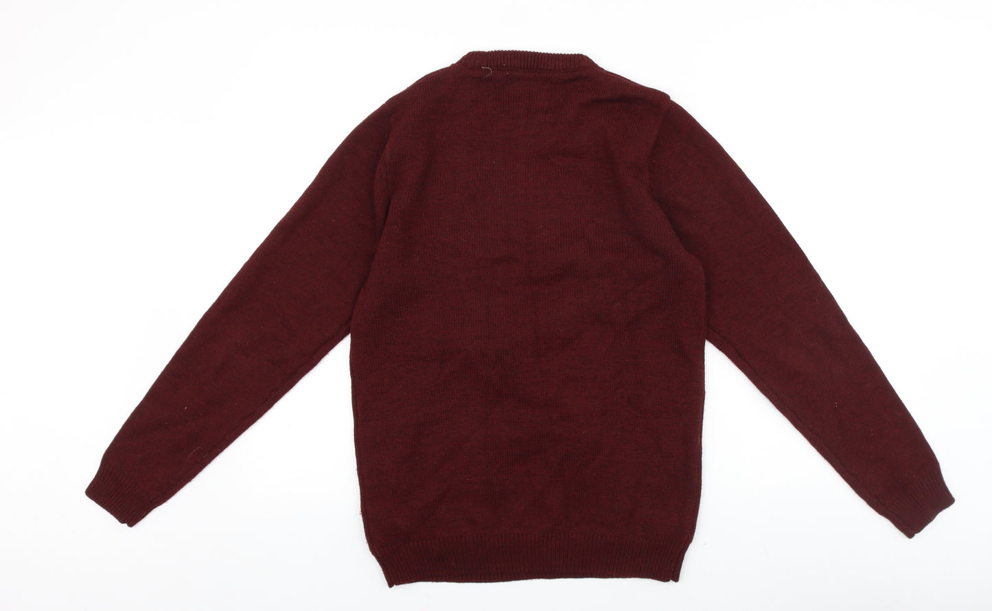 NEXT Mens Red Round Neck Acrylic Pullover Jumper Size S - Christmas Polar Bear