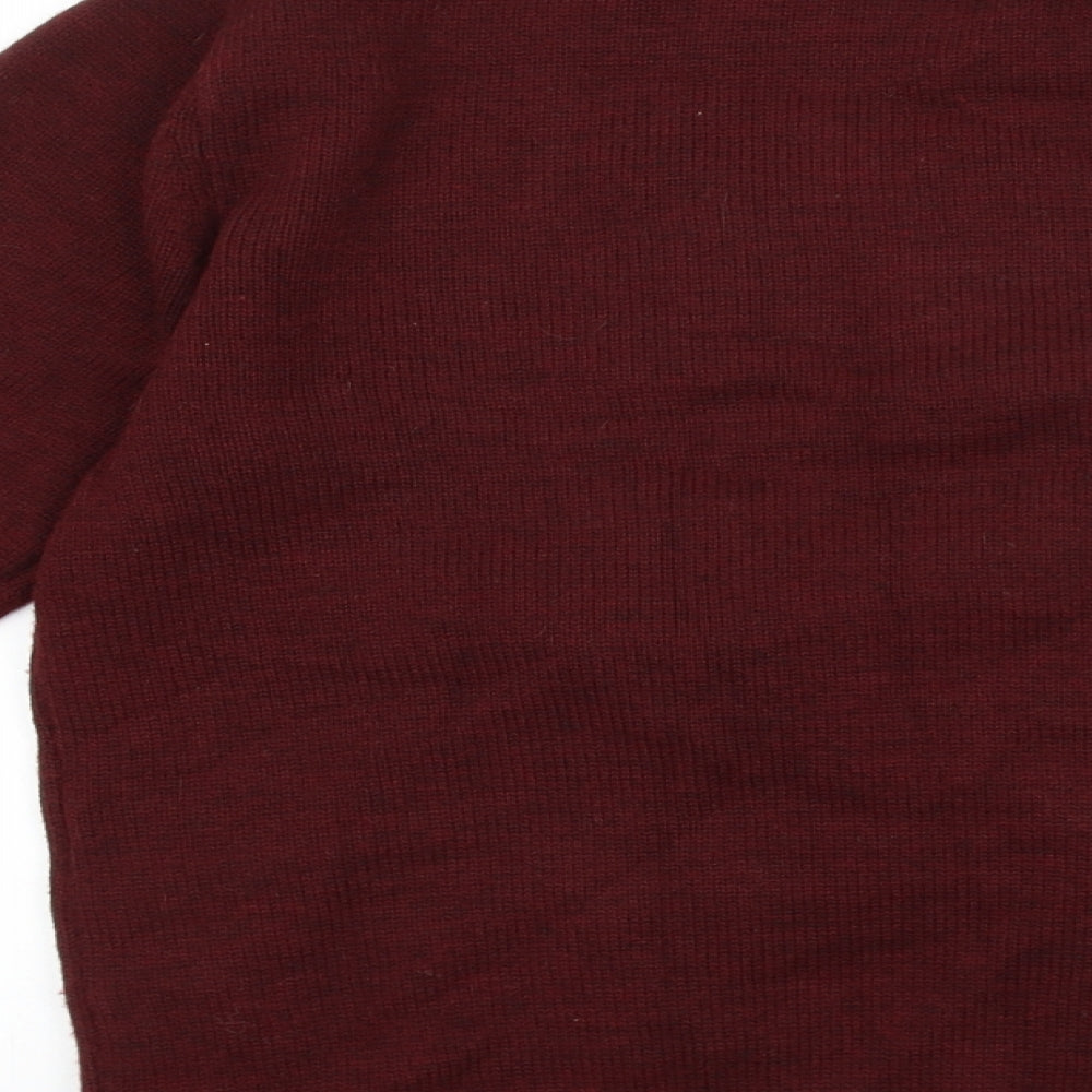 NEXT Mens Red Round Neck Acrylic Pullover Jumper Size S - Christmas Polar Bear