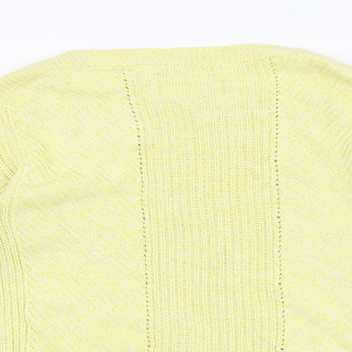Marks and Spencer Womens Yellow Round Neck Acrylic Pullover Jumper Size S