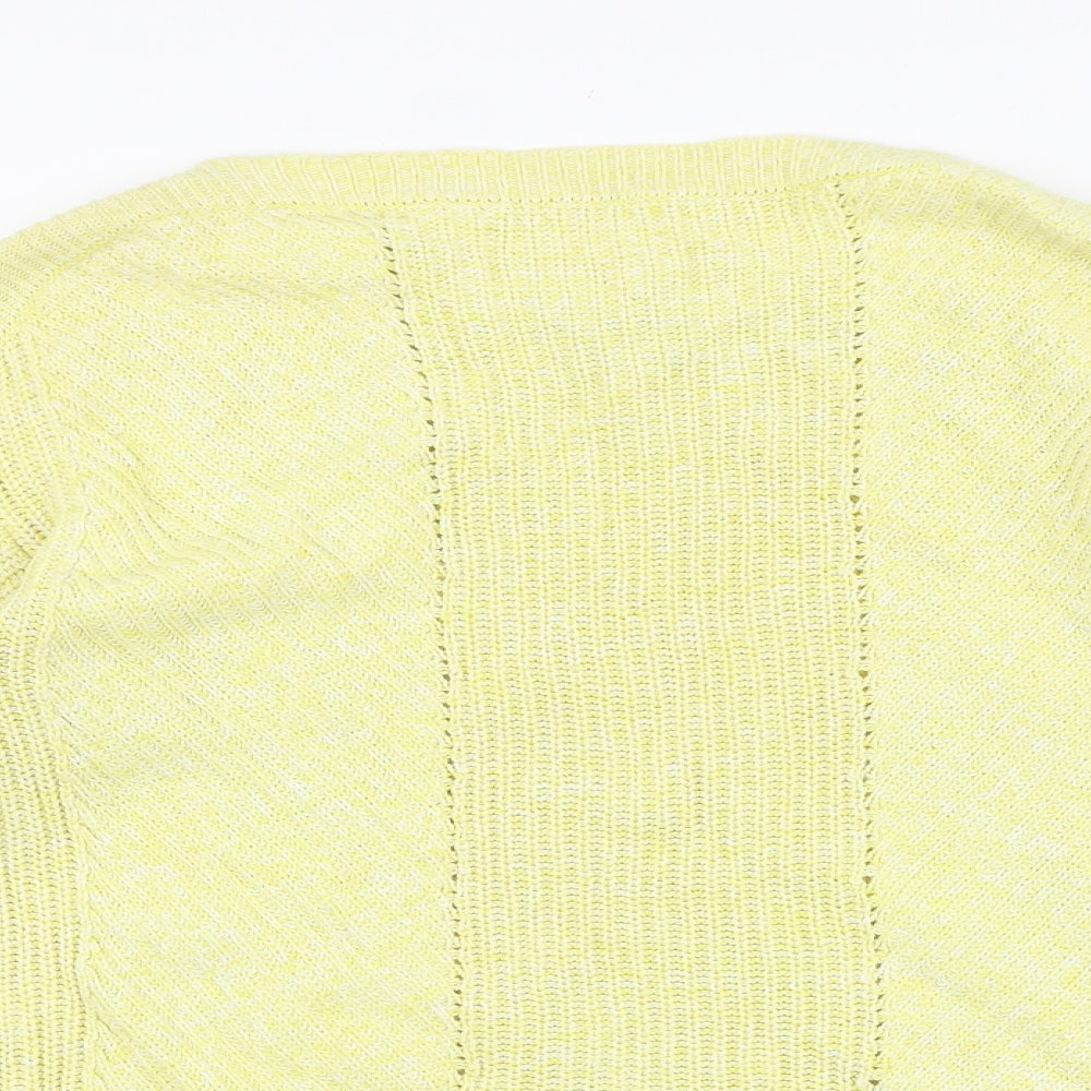 Marks and Spencer Womens Yellow Round Neck Acrylic Pullover Jumper Size S