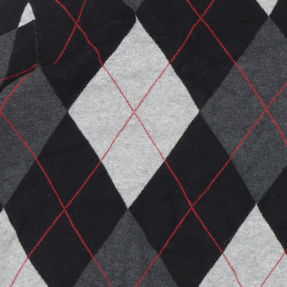 NEXT Boys Black Round Neck Geometric Cotton Pullover Jumper Size 12 Years Pullover