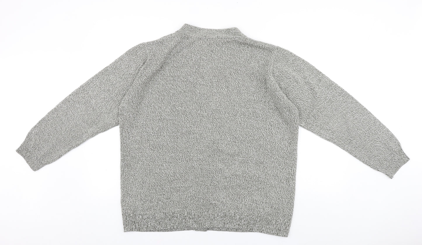 Damart Womens Grey V-Neck Acrylic Cardigan Jumper Size 18