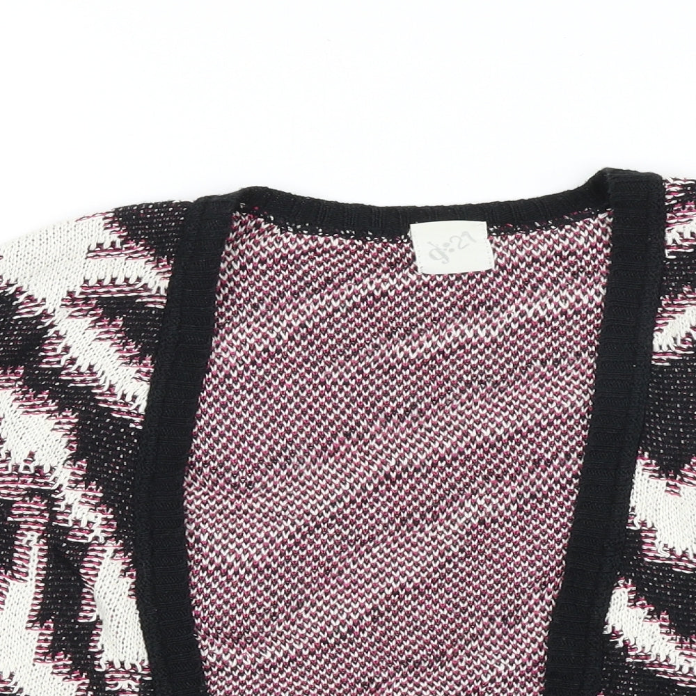 George Womens Black V-Neck Animal Print Acrylic Cardigan Jumper Size 16 - Tiger Print Batwing