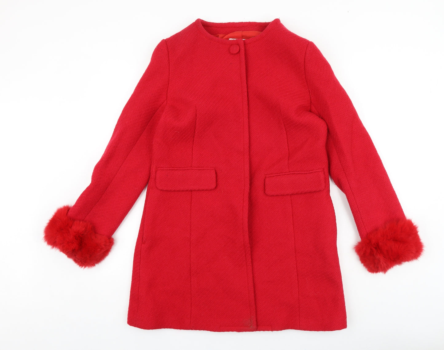 Fuego Woman Womens Red Pea Coat Coat Size 10 Button