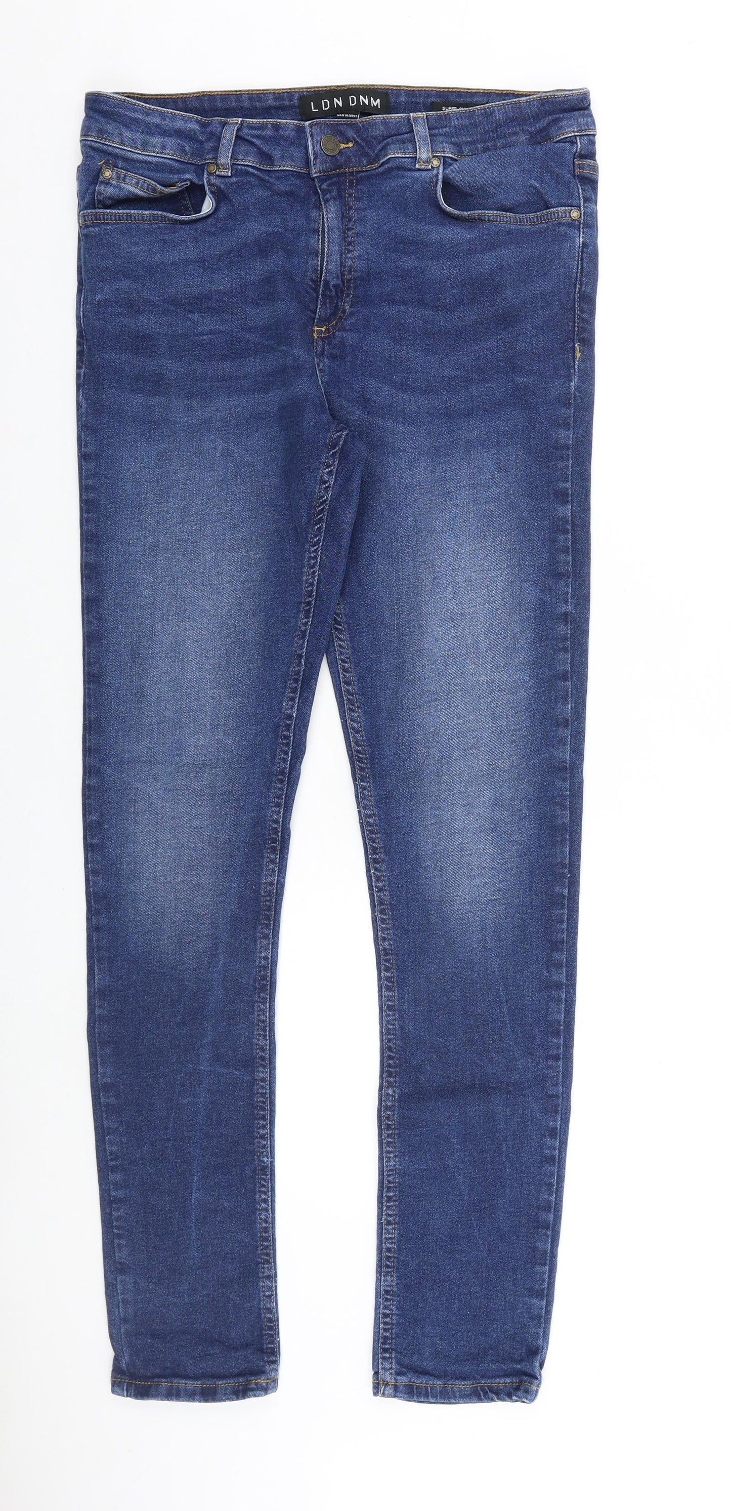 LDN DNIM Womens Blue Cotton Skinny Jeans Size 32 in L32 in Regular Zip