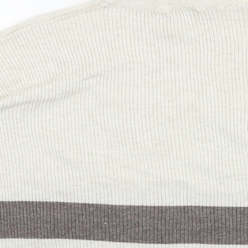 Jaqueline De Yong Womens Beige Mock Neck Acrylic Pullover Jumper Size M