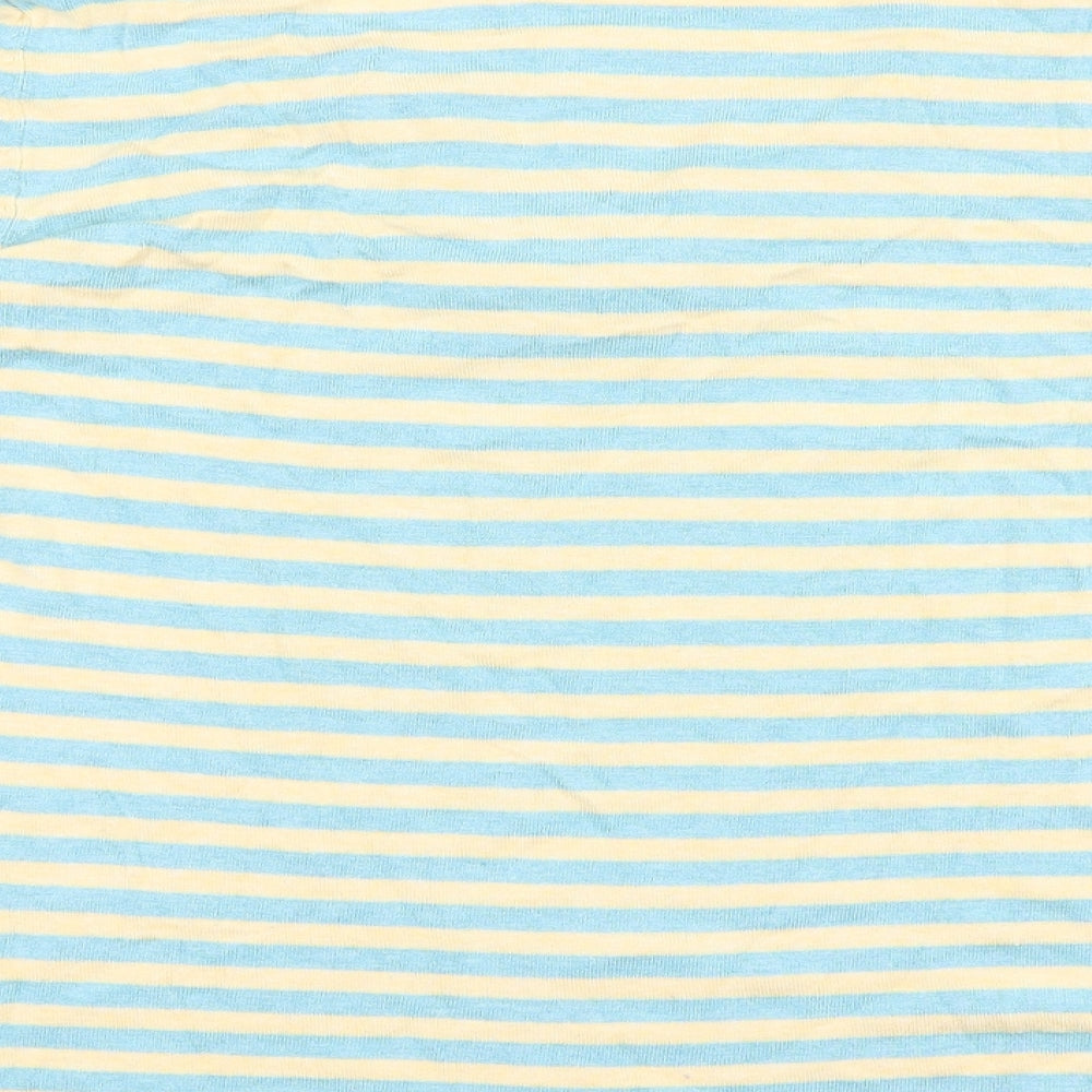 HIJKLM Womens Blue Striped Viscose Basic T-Shirt Size M Scoop Neck