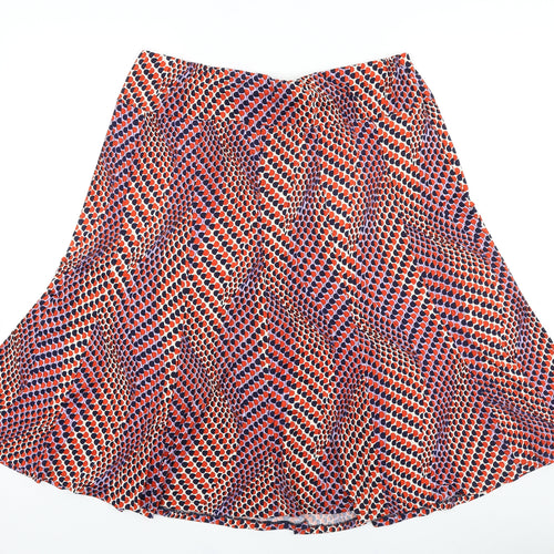 Nightingales Womens Multicoloured Geometric Viscose Skater Skirt Size 34 in