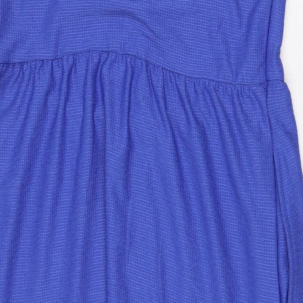 NEXT Womens Blue Polyester Maxi Size 14 V-Neck Button