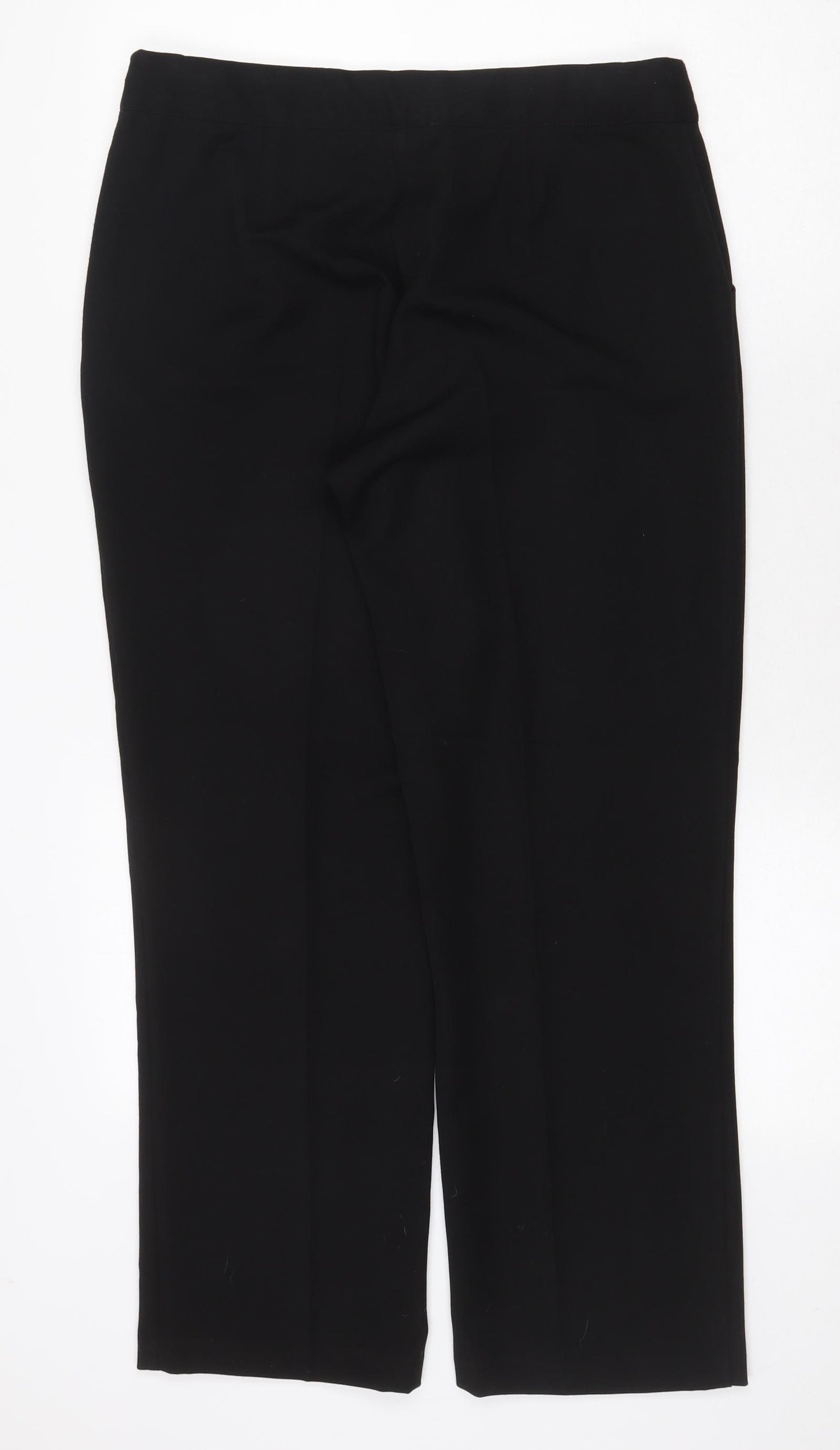 Annabelle Womens Black Polyester Trousers Size 12 Regular Zip