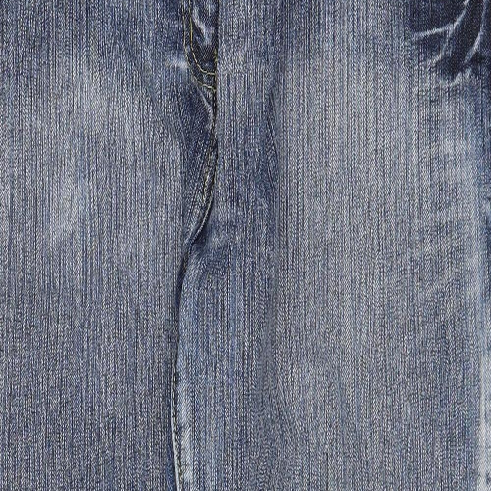 E-vie Womens Blue Cotton Capri Jeans Size 14 Regular Zip