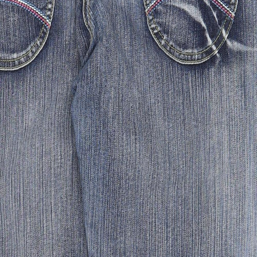 E-vie Womens Blue Cotton Capri Jeans Size 14 Regular Zip