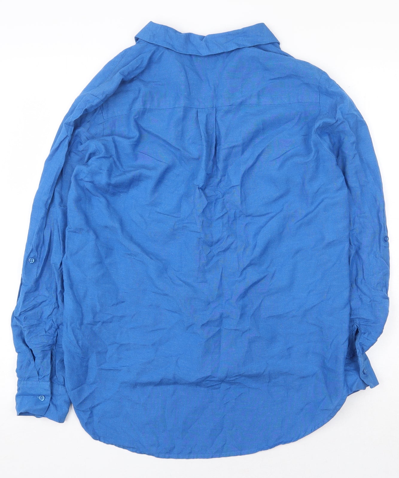 NEXT Womens Blue Viscose Basic Button-Up Size 10 Collared