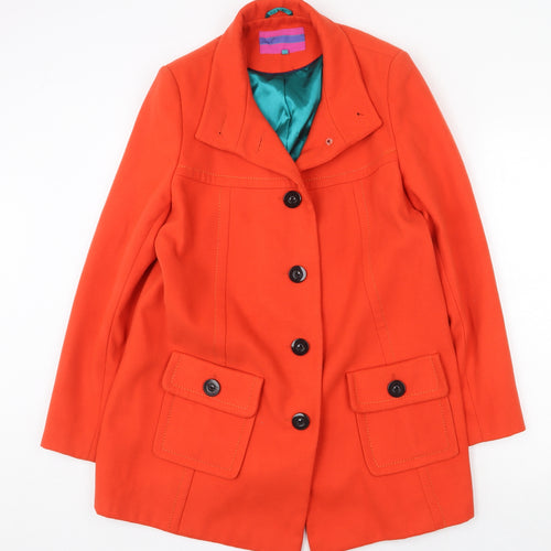 NEXT Womens Red Pea Coat Coat Size 10 Button