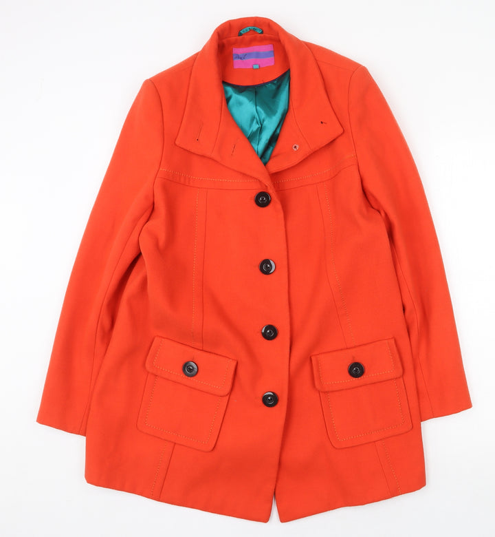 NEXT Womens Red Pea Coat Coat Size 10 Button