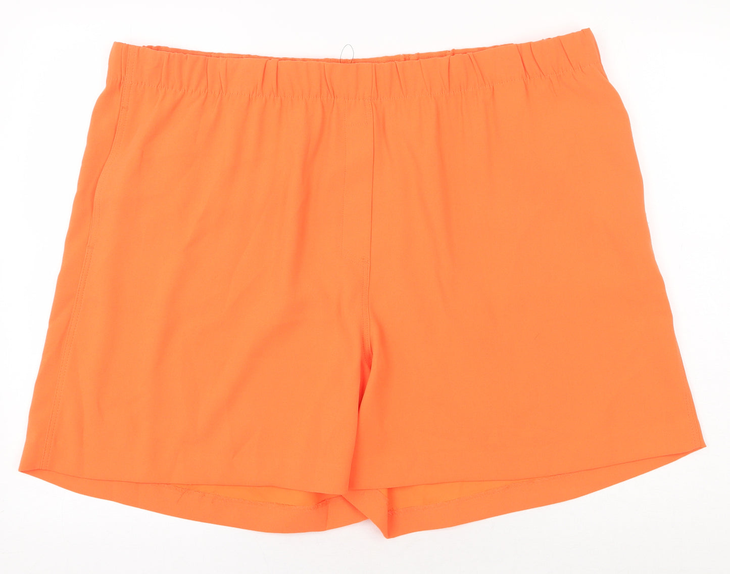 Marks and Spencer Womens Orange Polyester Bermuda Shorts Size 24 Regular Pull On