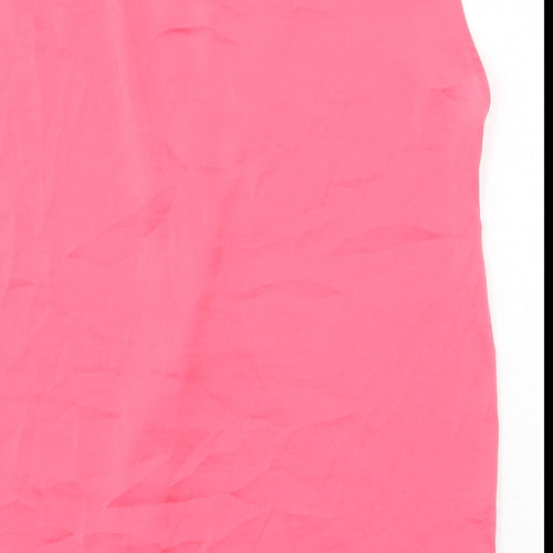 Marks and Spencer Womens Pink Polyester Basic Tank Size 6 V-Neck