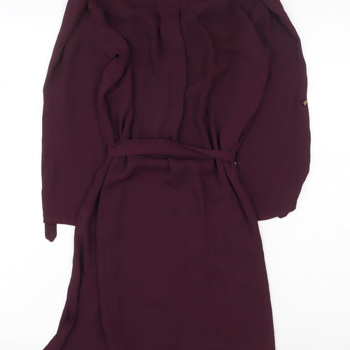 Atmosphere Womens Purple Polyester Sheath Size 6 V-Neck Tie