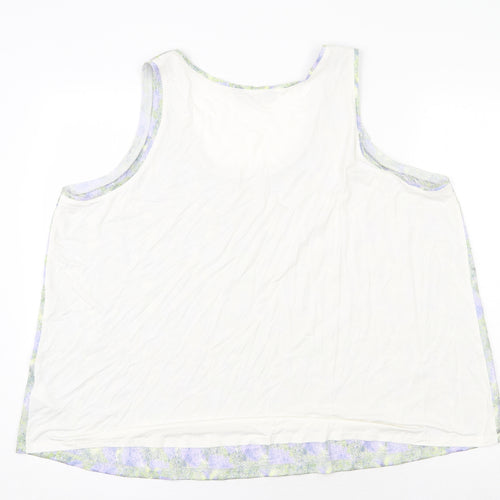 Marks and Spencer Womens Multicoloured Geometric Viscose Basic Tank Size 20 Round Neck