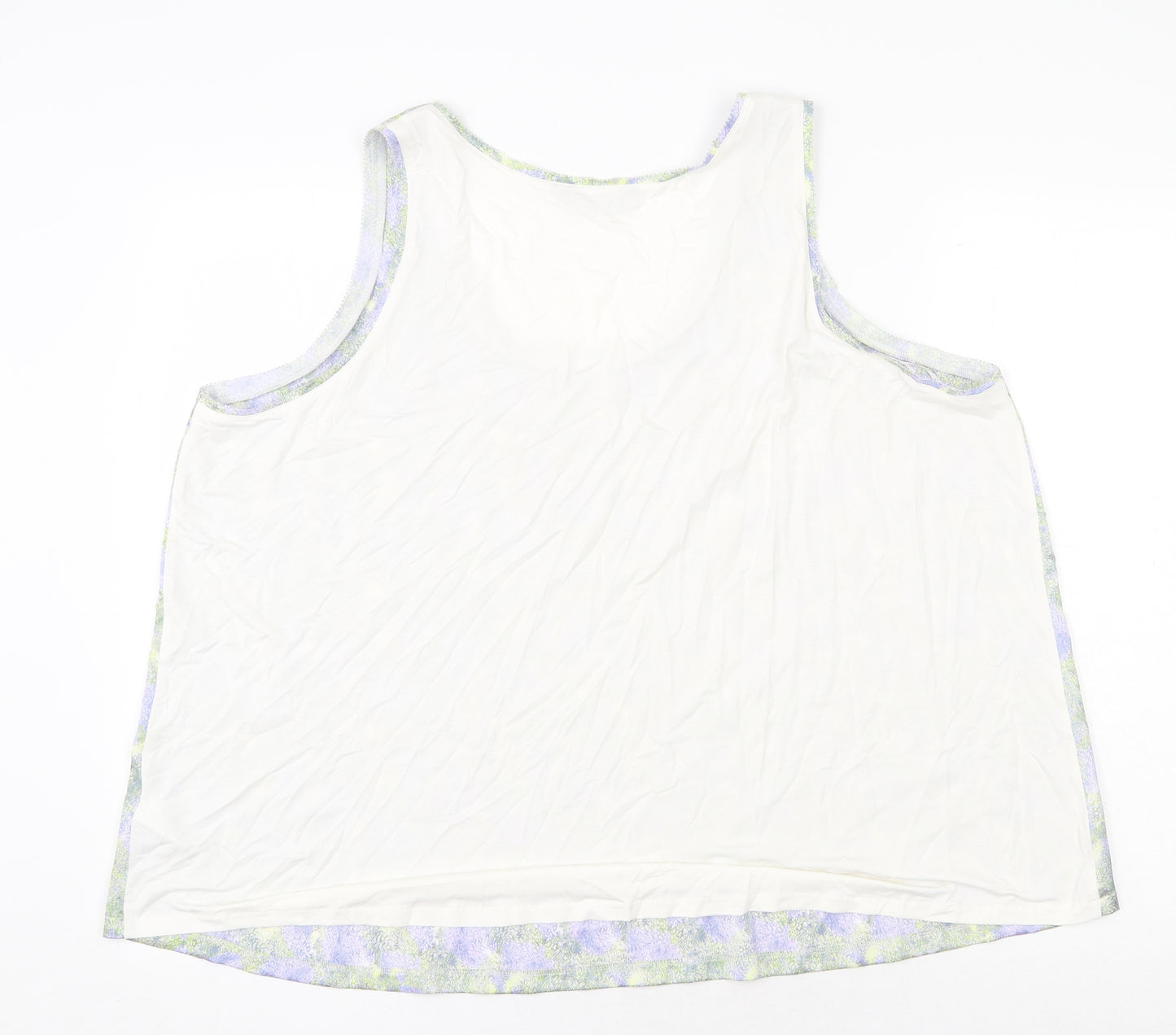 Marks and Spencer Womens Multicoloured Geometric Viscose Basic Tank Size 20 Round Neck