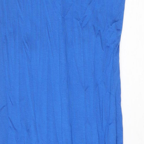 Marks and Spencer Womens Blue Viscose Tank Dress Size 8 V-Neck Tie