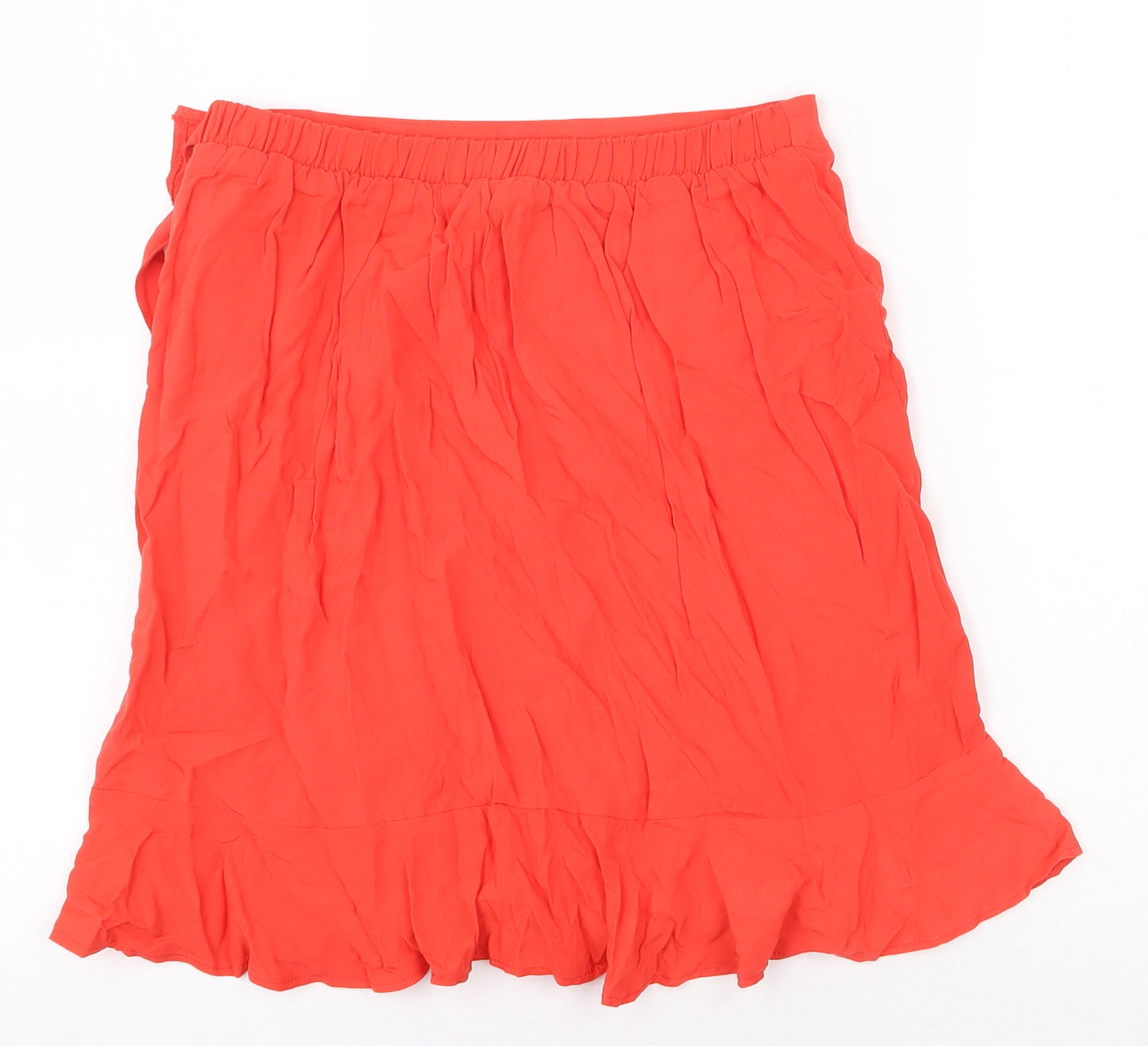 New Look Womens Red Viscose Wrap Skirt Size 8 Tie