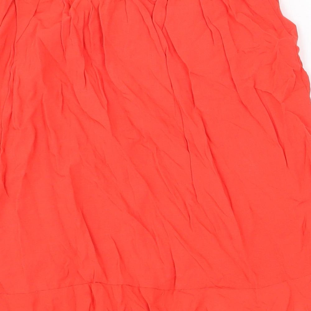 New Look Womens Red Viscose Wrap Skirt Size 8 Tie