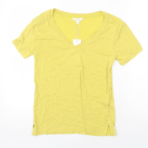 Per Una Womens Yellow Modal Basic T-Shirt Size 6 V-Neck