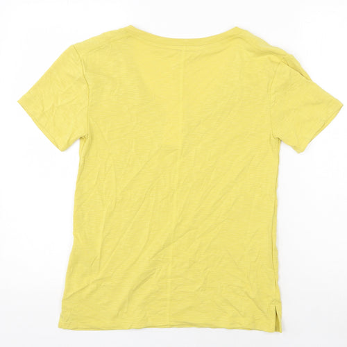 Per Una Womens Yellow Modal Basic T-Shirt Size 6 V-Neck