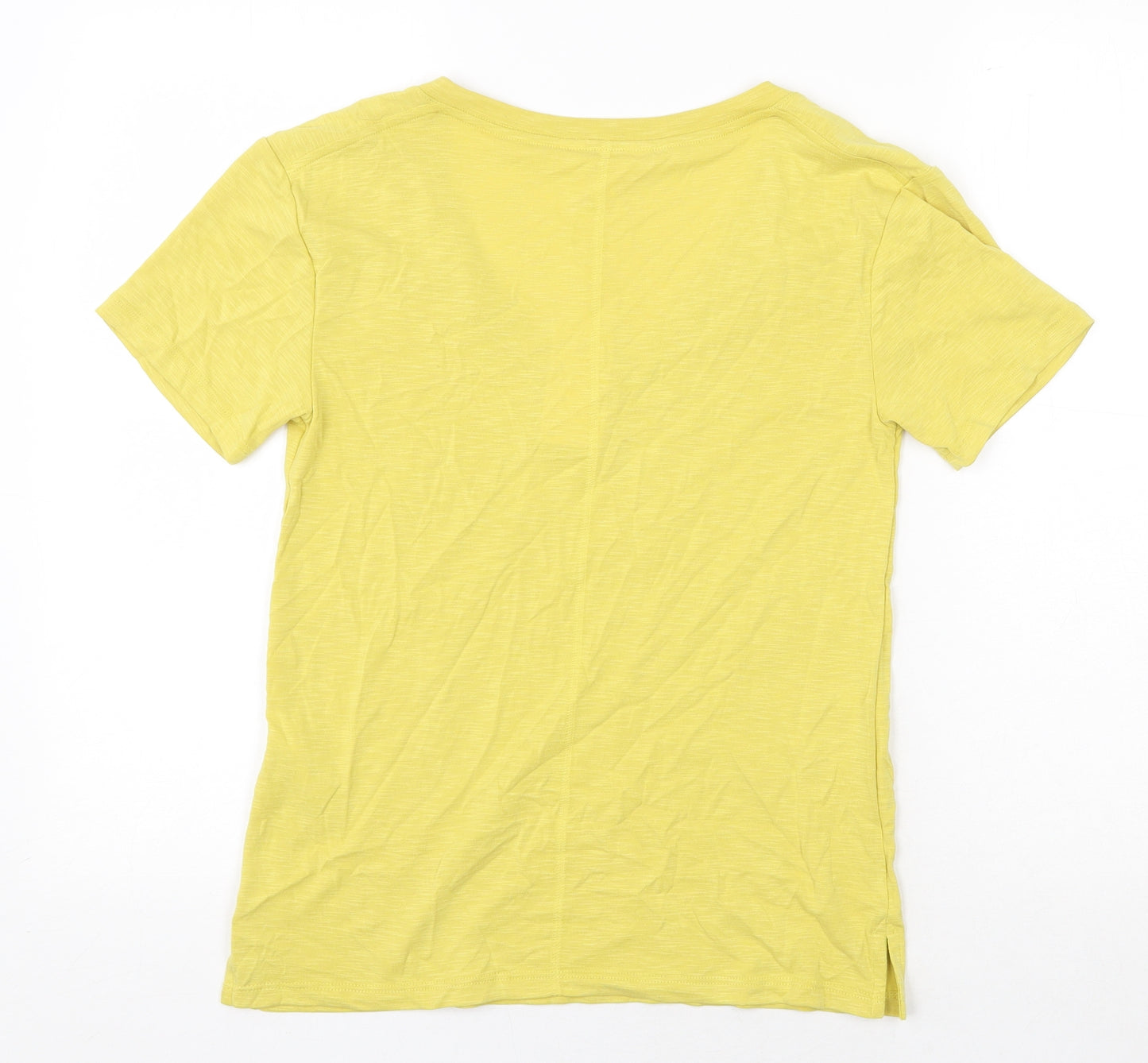 Per Una Womens Yellow Modal Basic T-Shirt Size 6 V-Neck