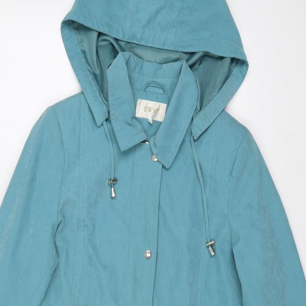 EWM Womens Blue Jacket Coat Size 10 Zip