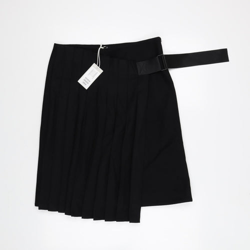 COS Womens Black Wool Wrap Skirt Size 12 Zip