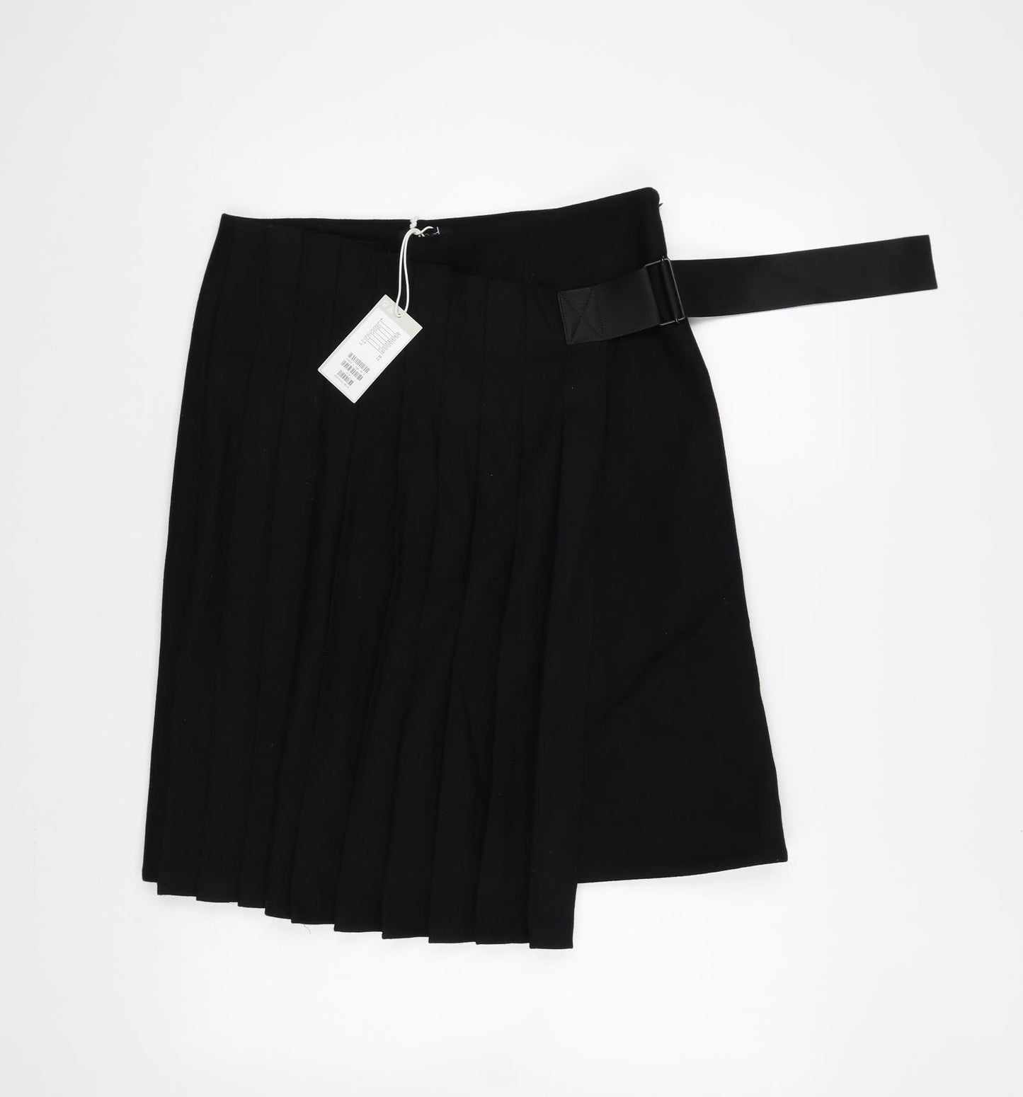 COS Womens Black Wool Wrap Skirt Size 12 Zip