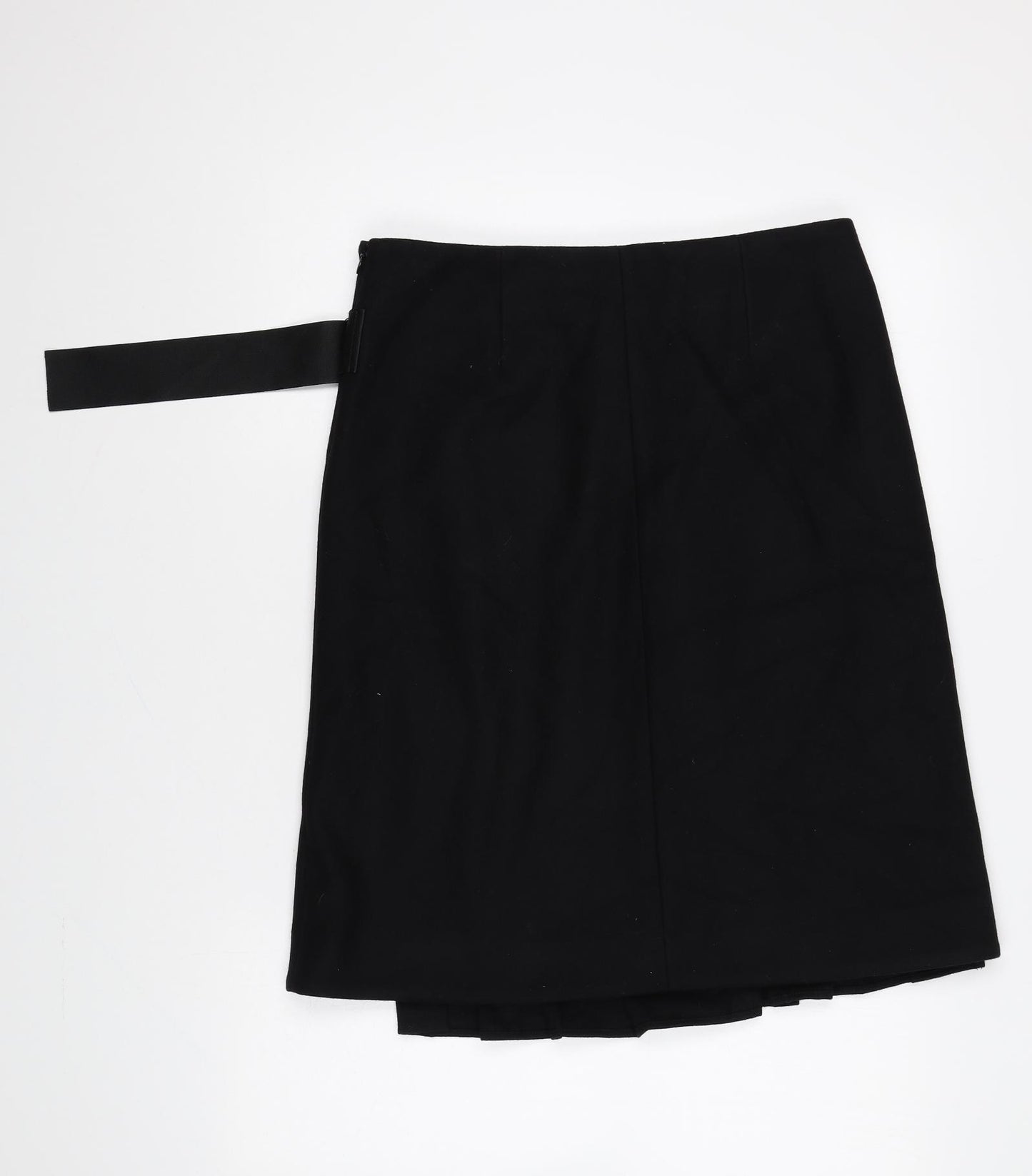 COS Womens Black Wool Wrap Skirt Size 12 Zip