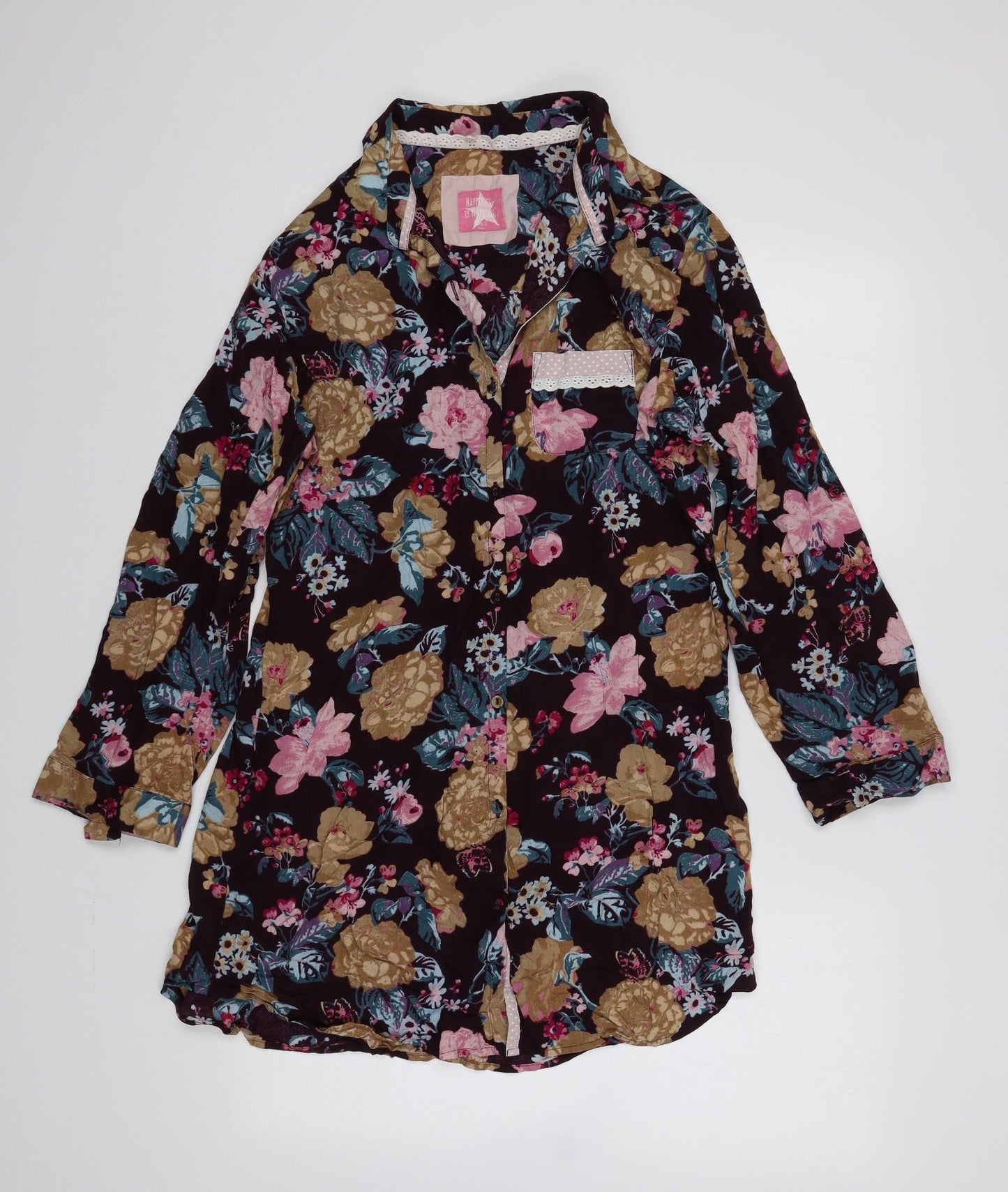 Marks and Spencer Womens Multicoloured Floral Viscose Top Dress Size 8 Button