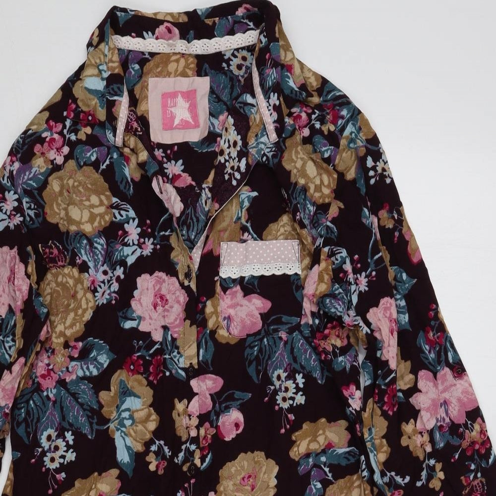 Marks and Spencer Womens Multicoloured Floral Viscose Top Dress Size 8 Button