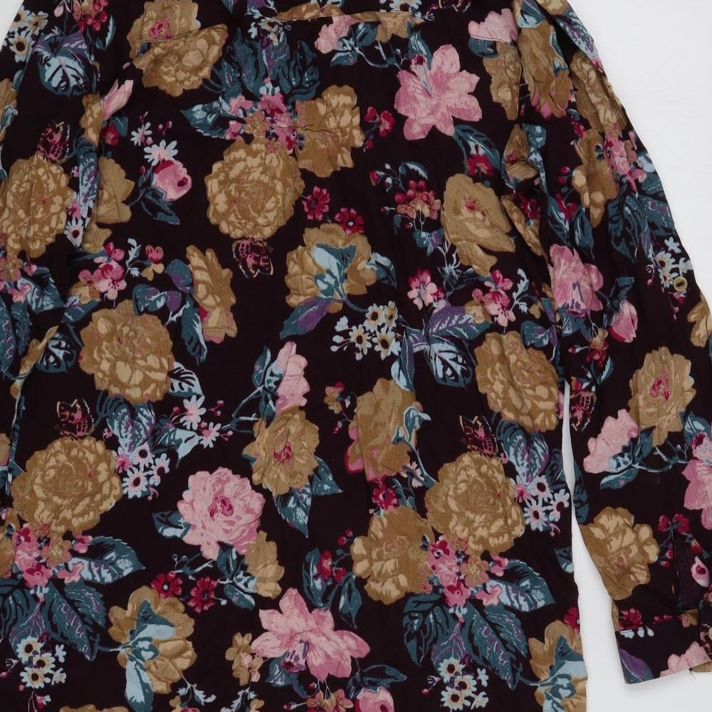 Marks and Spencer Womens Multicoloured Floral Viscose Top Dress Size 8 Button