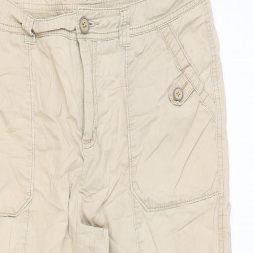 F&F Womens Brown Polyester Pedal Pusher Trousers Size 30 in Regular Zip