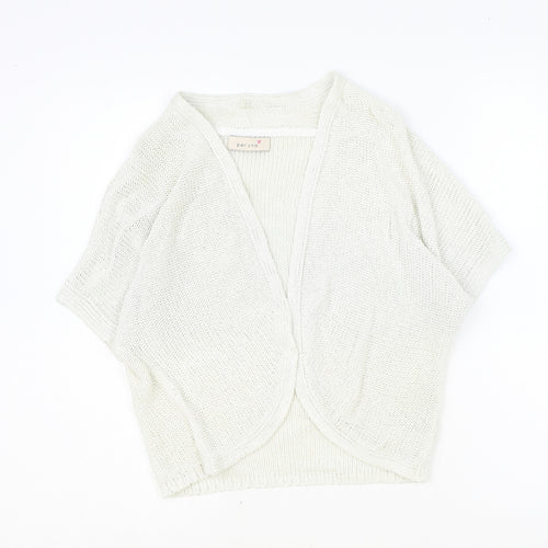 Marks and Spencer Womens Beige V-Neck Acrylic Cardigan Jumper Size 12