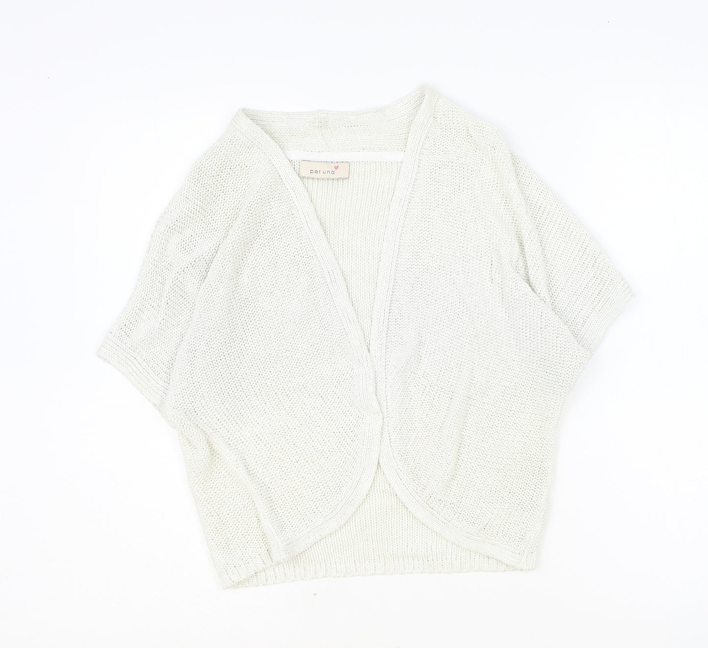 Marks and Spencer Womens Beige V-Neck Acrylic Cardigan Jumper Size 12