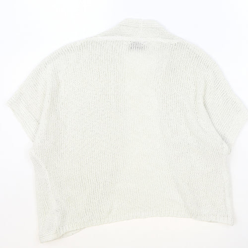 Marks and Spencer Womens Beige V-Neck Acrylic Cardigan Jumper Size 12