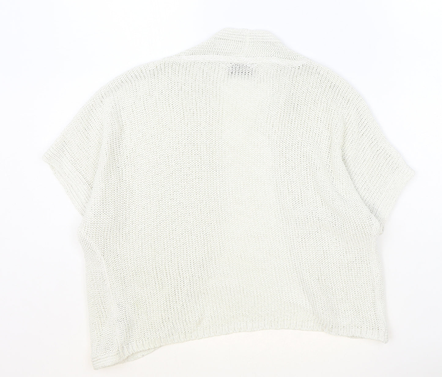 Marks and Spencer Womens Beige V-Neck Acrylic Cardigan Jumper Size 12