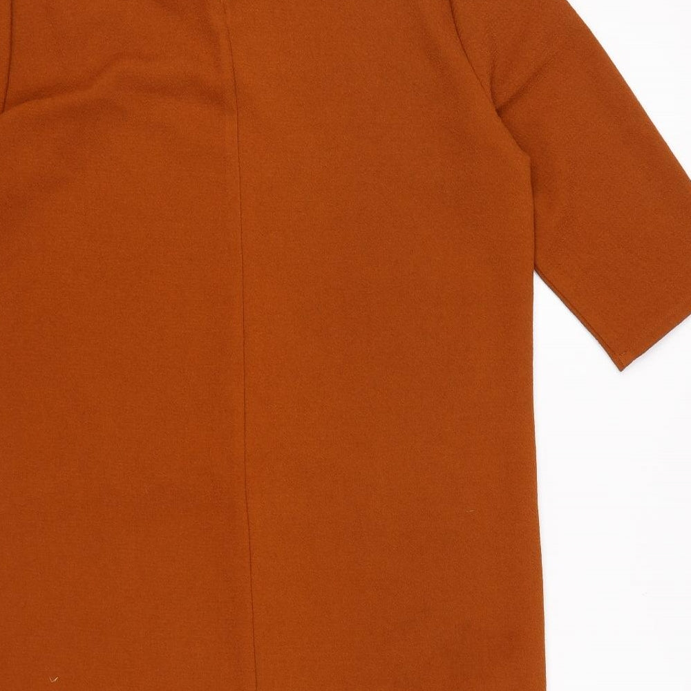 Atmosphere Womens Orange Polyester Shift Size 14 Round Neck Zip